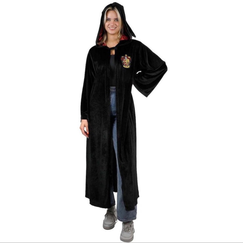 Warner Bros. Black Hooded Robe with Red Lining